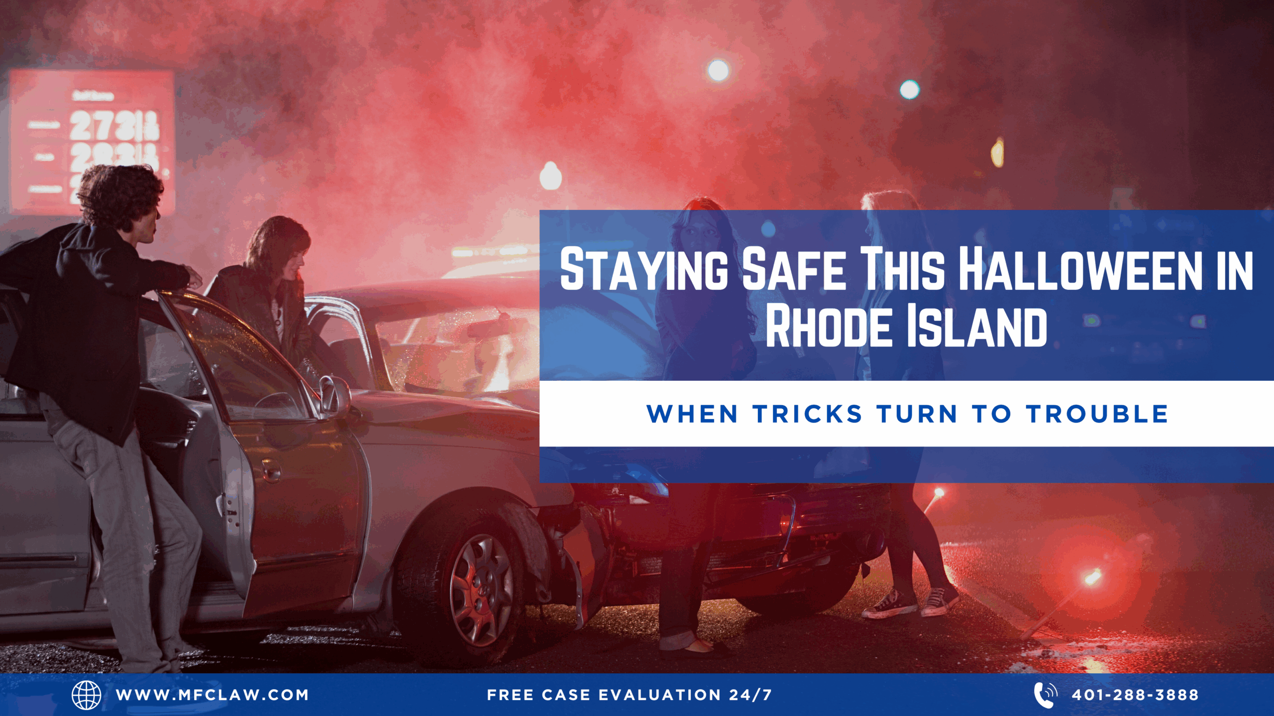 Article header graphic on staying safe in Rhode Island on Halloween